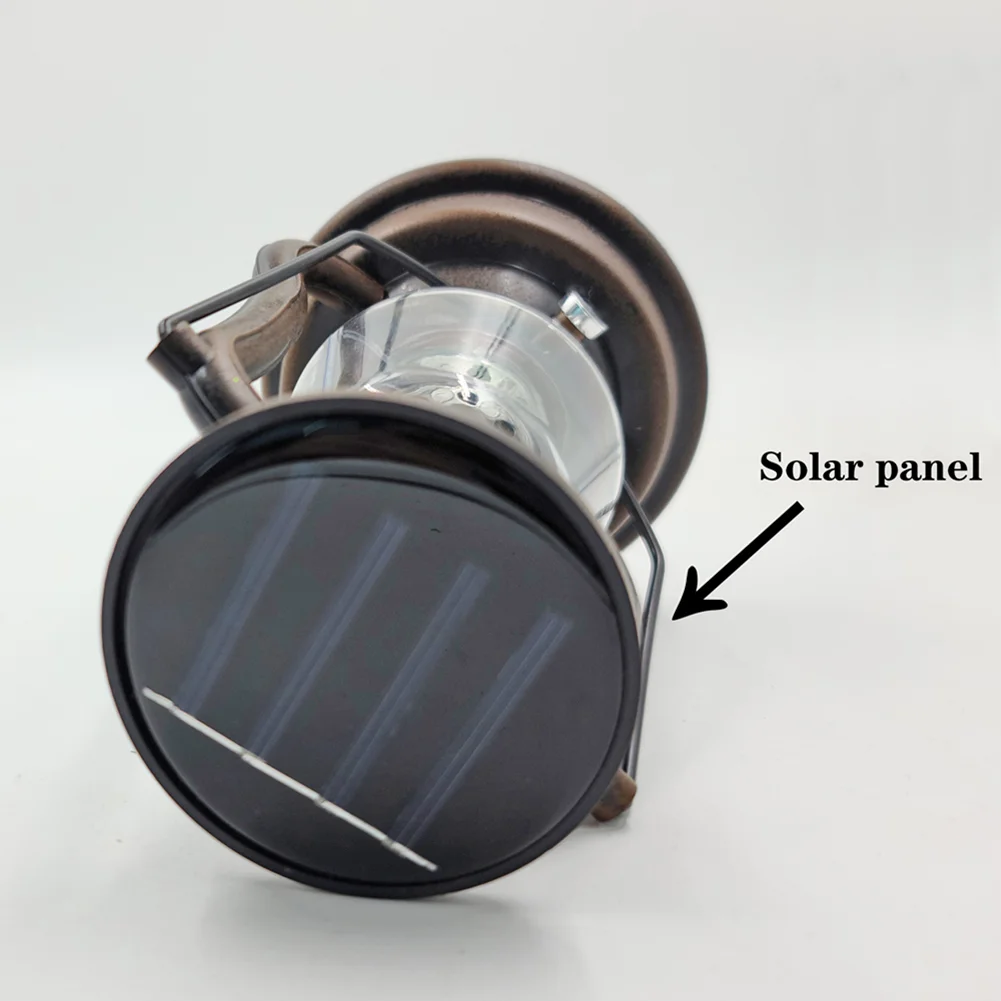 Solar Powered Retro Classic Kerosene Lamp Portable LED Lantern Light (B)