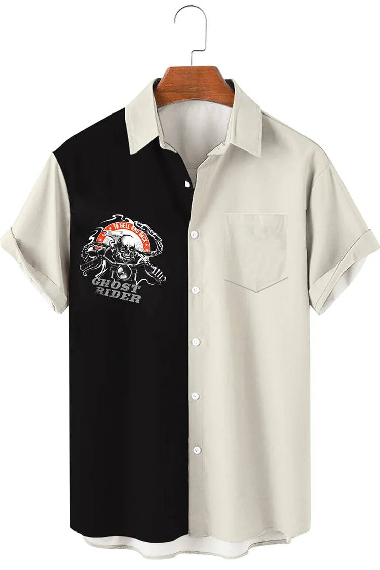 Tiboyz Men's Fashion Casual Loose Motorcycle Cozy Shirt