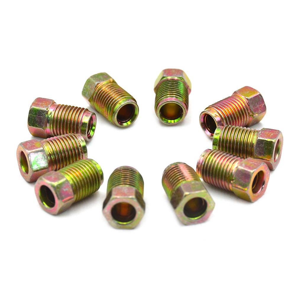 

10pcs Male Short Brake Line Pipe Nuts 10mm x 1mm for 3/16 inch Metric Tubes, 501 Original