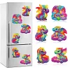 6Pcs/set Diamond Painting Rainbow Pterodactyl Fridge Magnet