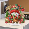 Diamond Painting Acrylic Single Sided Christmas in December Gnome Ornaments Tabletop Home Office Decor