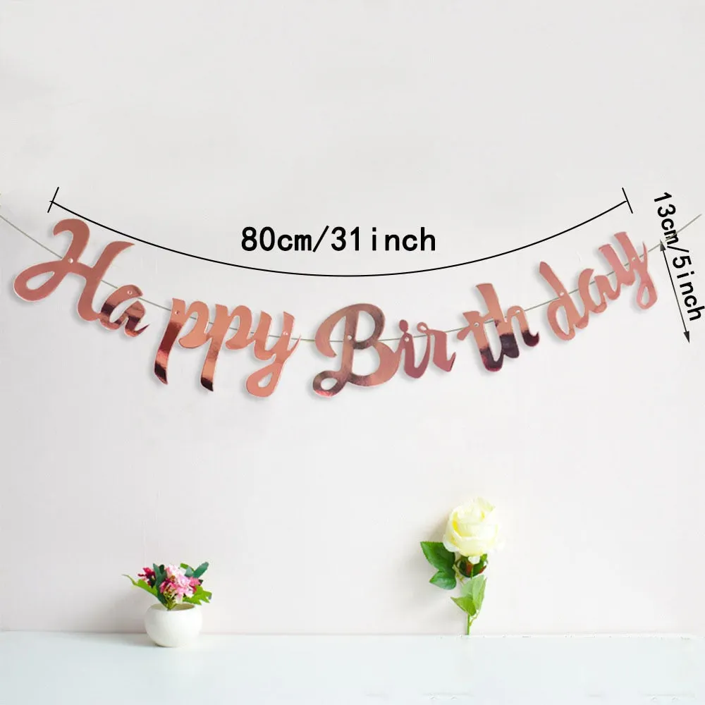 Rose Gold Number Foil Balloon Party Decorations Wedding Happy Birthday Party Kids Baby Shower Boy Girl Decor First 1st Supplies