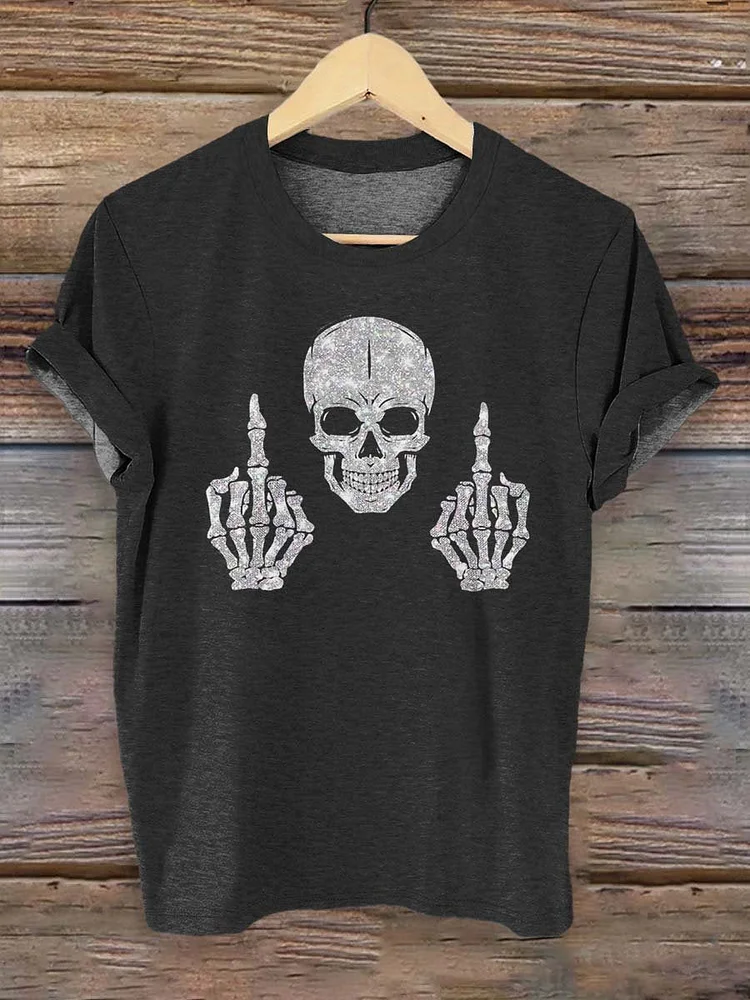 Punk Skull Art Pattern Print T-shirt
