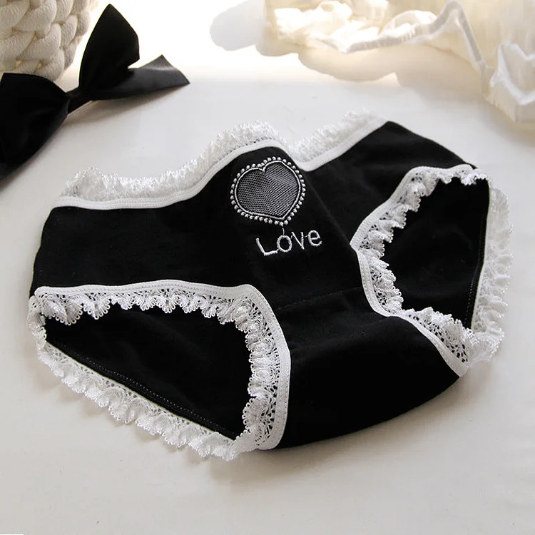 Lolita Black Lace Trim Panties