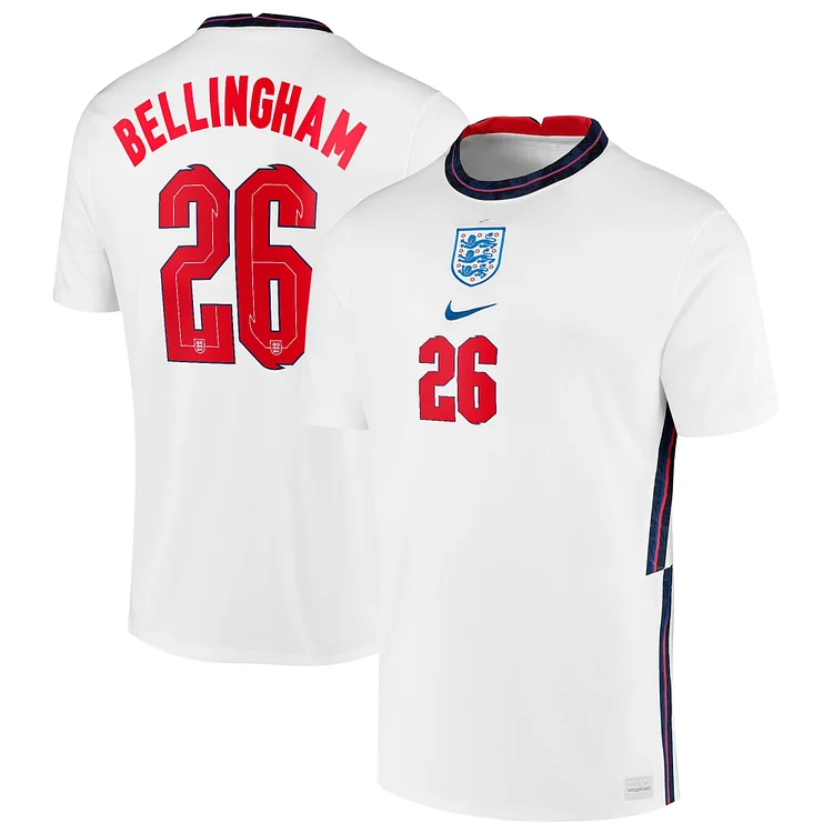 England Jude Bellingham 26 Home Trikot EM 2020-2021