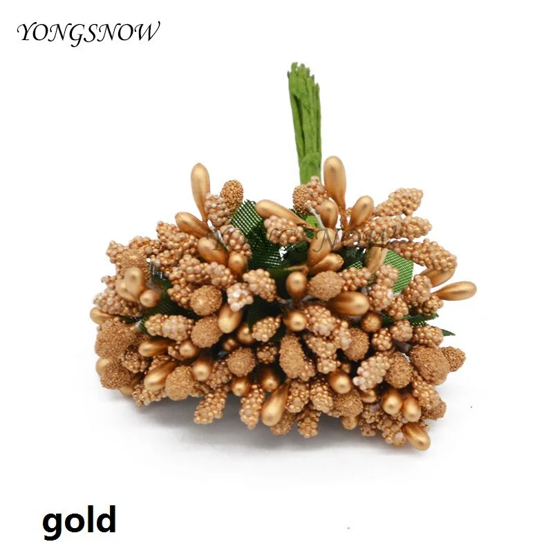 24pcs/lot Mulberry Stamen Artificial Flowers Stamen /DIY Pistils For Flowers Heads Wedding Party Scrapbooking Craft Decoration