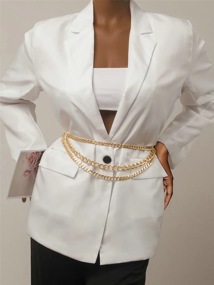 Promsstyle Gold wild fashion metal waist chain belt Prom Dress 2023