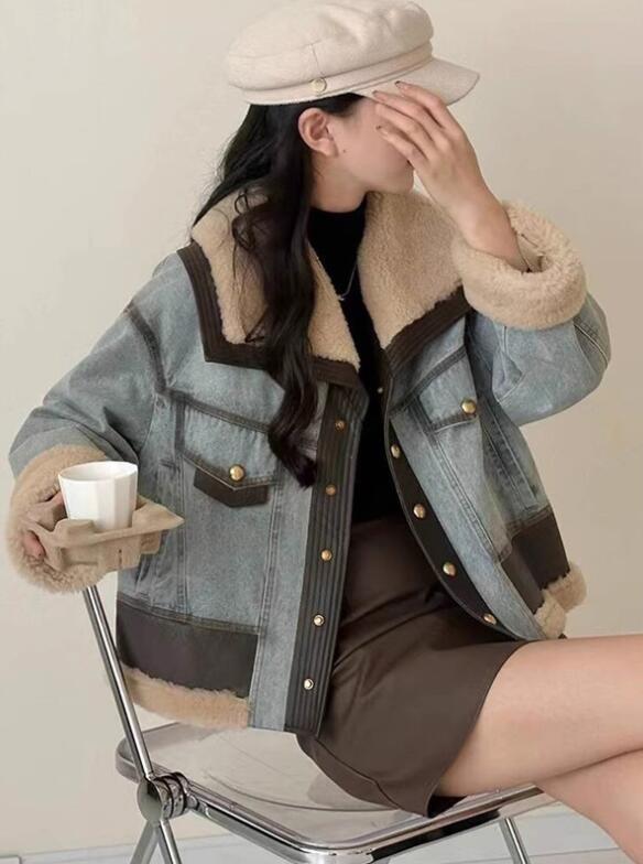 デニムジャケット デニムコート ショート丈 冬 アウター ダウン入り＆中綿入り 裏ボア ボアコート 厚手 防寒着 ジージャン トップス 大人 あったか♪ 冬 レディース 大きいサイズ アウター ボアジャケット 長袖 デニムジャケット RY