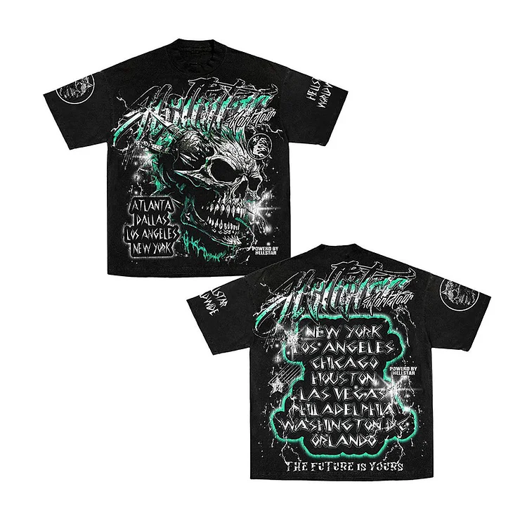Vintage Skull  Hellstar Graphic 100% Cotton Short Sleeve T-Shirt