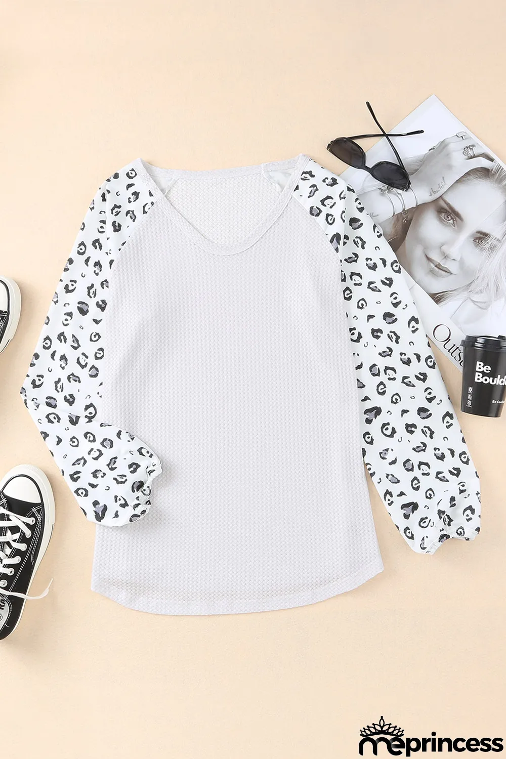 Leopard Print Thermal Long Sleeve Top