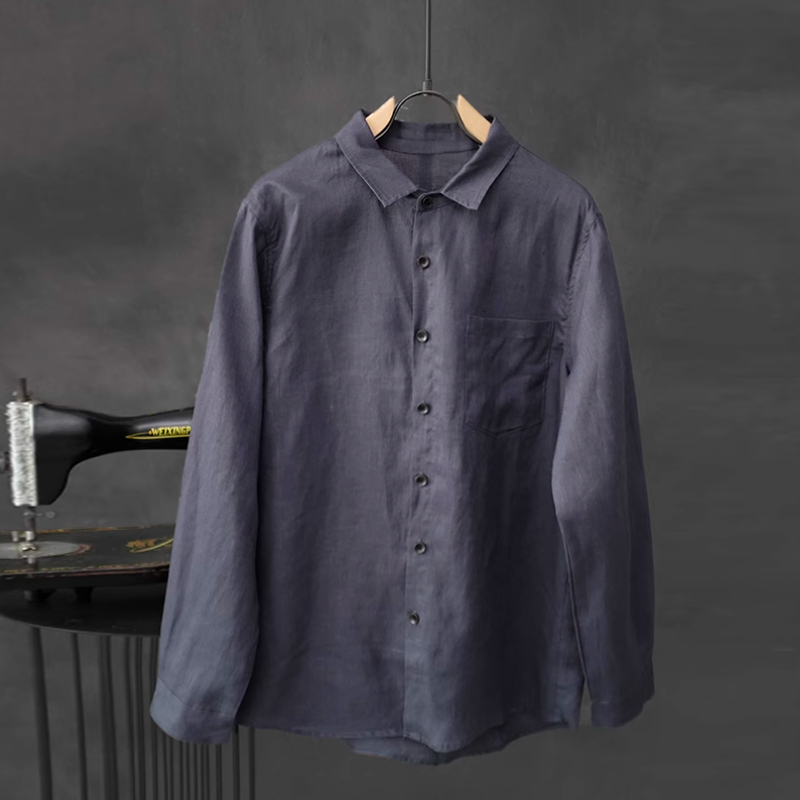 Men's Casual Versatile Linen Long-Sleeved Shirt