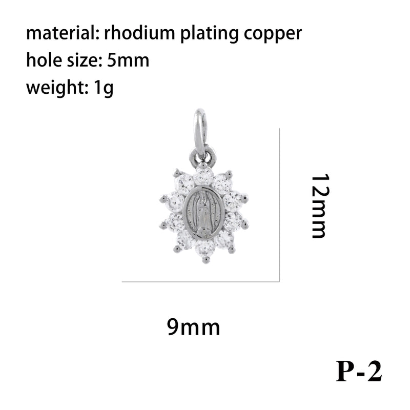 Ig Style Minimalist Angel Dolphin Crown Copper Plating Inlay Zircon 18k Gold Plated Charms