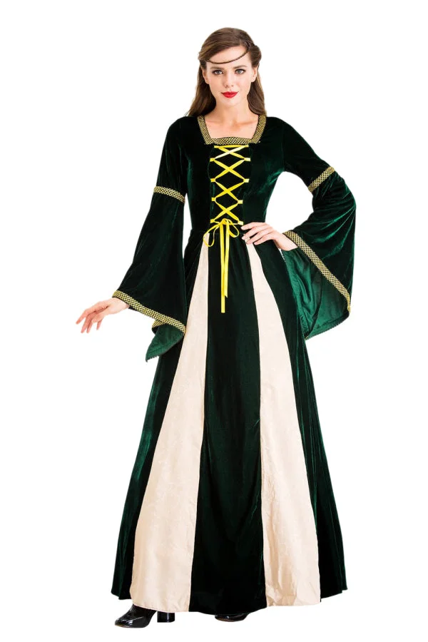 Medieval Renaissance Maiden Dress Halloween Costume-elleschic