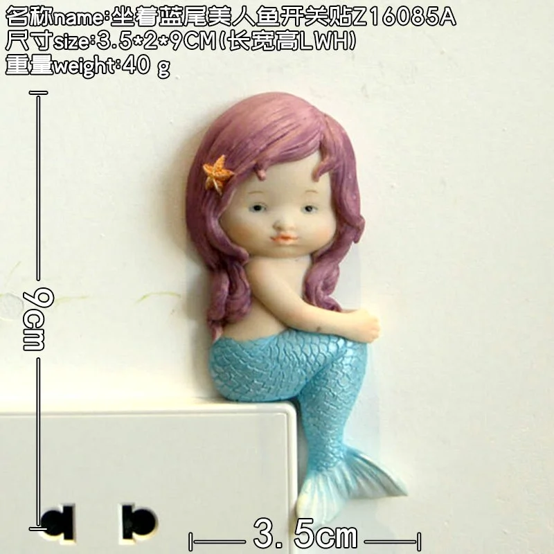 Cute Piggy Frog Cat Switch Stickers Refrigerator Magnet Sticker Room Decor Resin Animal Switch Cover House Wall Decoration