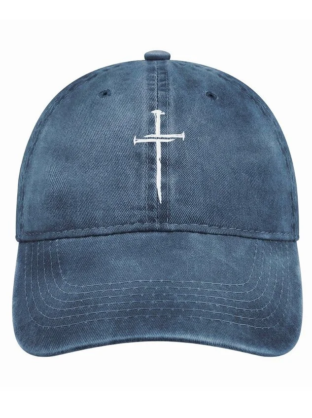 Men's /Women's Religious Cross Graphic Printing Regular Fit Adjustable Denim Hat QueenFunky