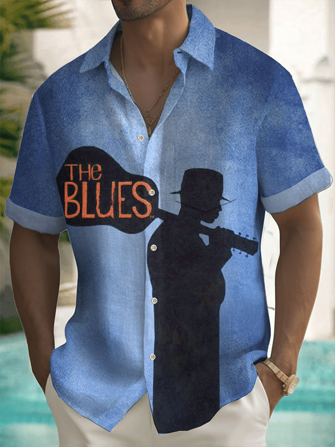 Men's Music The Blues Resort Casual Shirt (With Pockets)