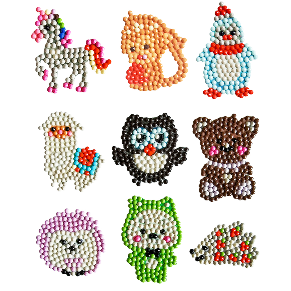 

9pcs Cartoon Animal - 5D DIY Craft Sticker, 501 Original