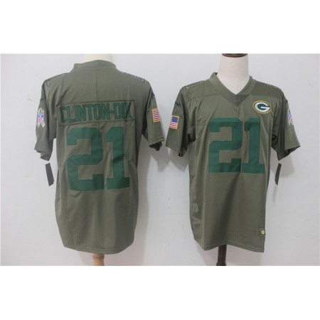 Men's  Green Bay Packers #21 Ha Ha Clinton-Dix Olive Salute To Service Limited Stitched NFL Jersey