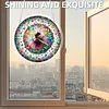 (18.5cm)DIY Acrylic Jigsaw Puzzle Window Hanging with Hanging Chain DIY Stained Glass Decoration Round Window Puzzle Decor for DIY Craft Project (Butterfly Beauty)