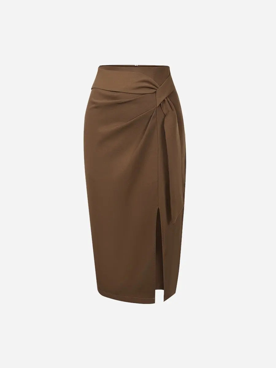 Split Hem High Waist Skirt