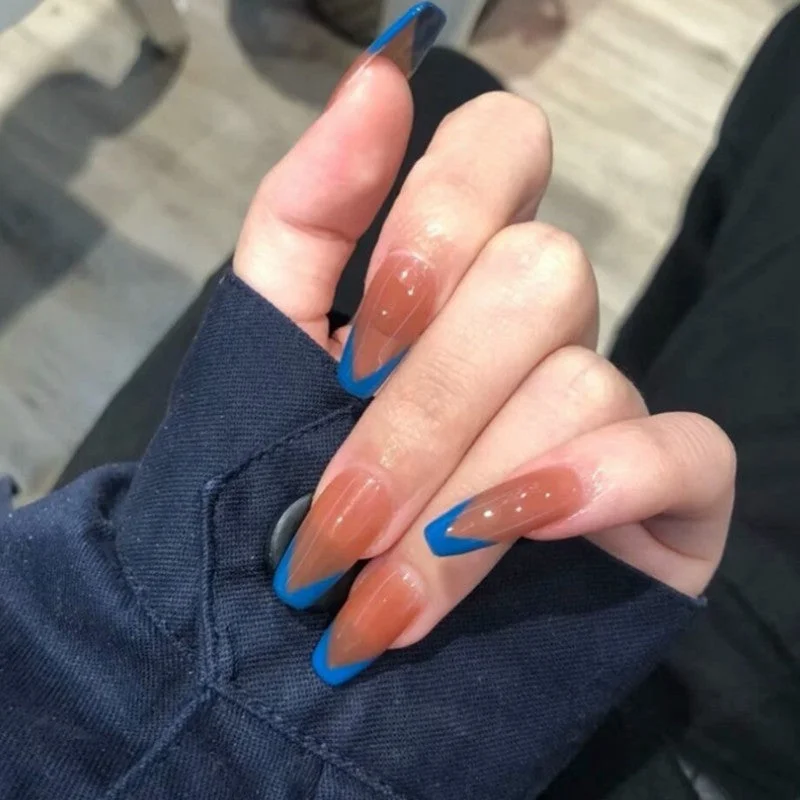 24PCS Rose Pink Color Changing Fake Nails Art Tips Press On False Detachable Full Cover Artificial Nail Art DIY Manicure No Glue-Nail Inspo