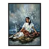 Beauty And The Wolf - 11CT Stamped Cross Stitch - 40*50cm - Animal
