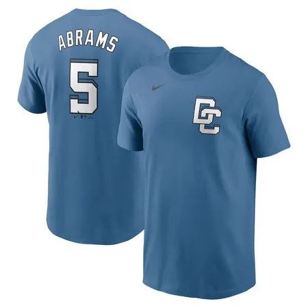 Men's Washington Nationals #5 CJ Abrams  Blue 2025 City Connect Fuse Name & Number 2.0 T-Shirt