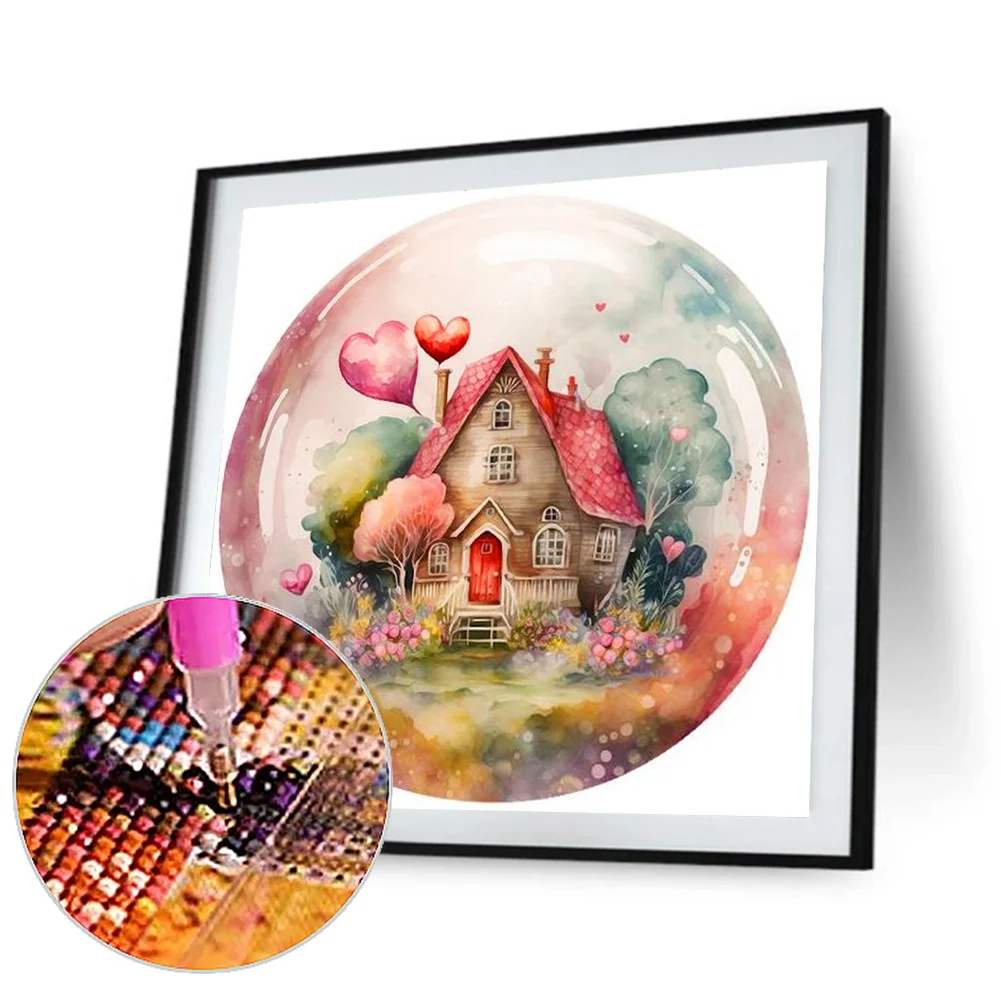 Full Round Diamond Painting 30*30cm - Small House In The Forest