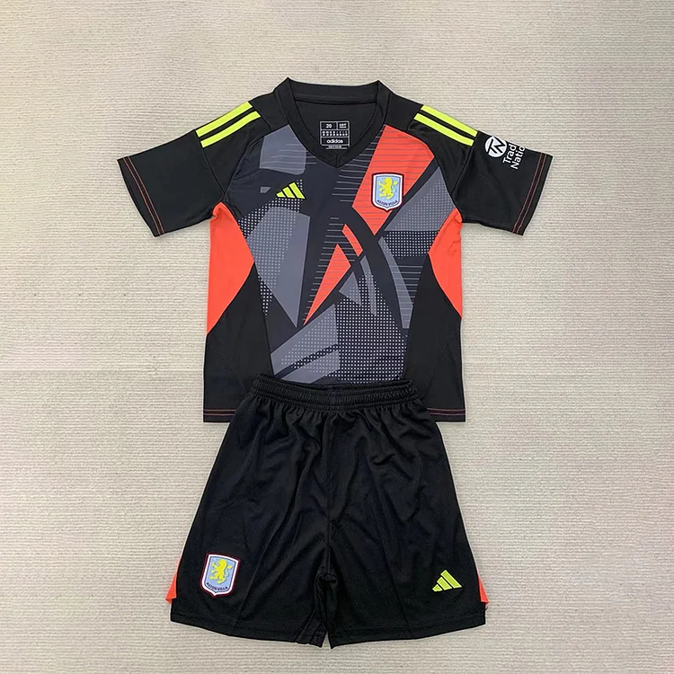 24/25 Aston Villa Black Goalkeeper - Kids Kit