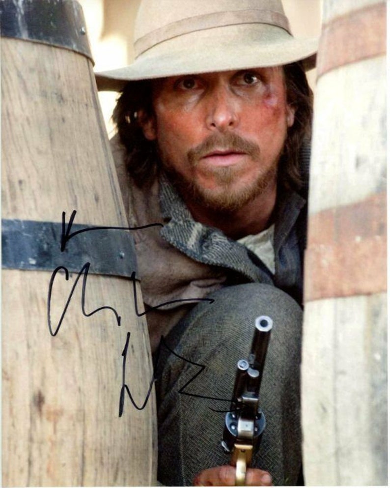 Christian bale signed autographed 3:10 to yuma dan evans 8x10 Photo Poster painting