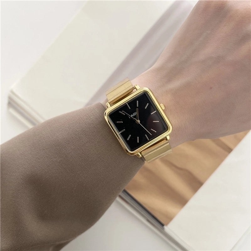 Fashion Solid Color Folding Buckle Quartz Women’s Watches