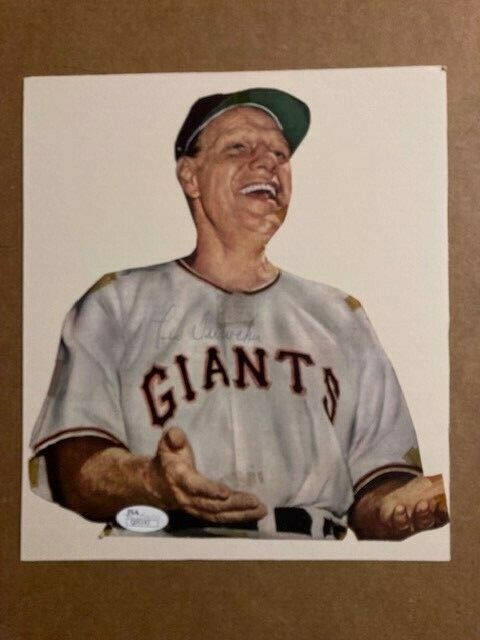 Leo Durocher HOF Boldly Signed 8x9.5 Vintage Magazine Mounted Photo Poster painting JSA Cert