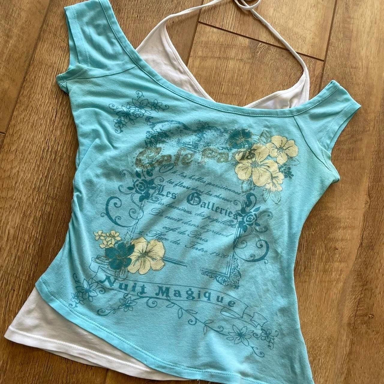 Playbrixx Girly Summer Outfits – Y2k Patchwork Halter Top for Vintage Streetwear  
