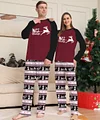 Family Striped Deer Letter Print Christmas Parent Child Holiday Pajamas