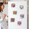 (US Local)6Pcs Acrylic Bouquet Diamond Painting Fridge Stickers for Fridge Whiteboards