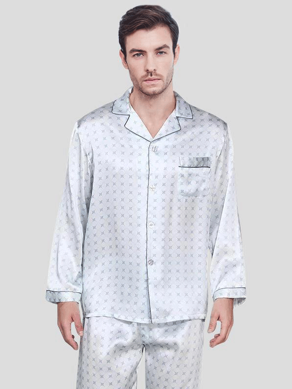 19 Momme Mode Silk Pajamas Set for Men-Luxury Silk Life