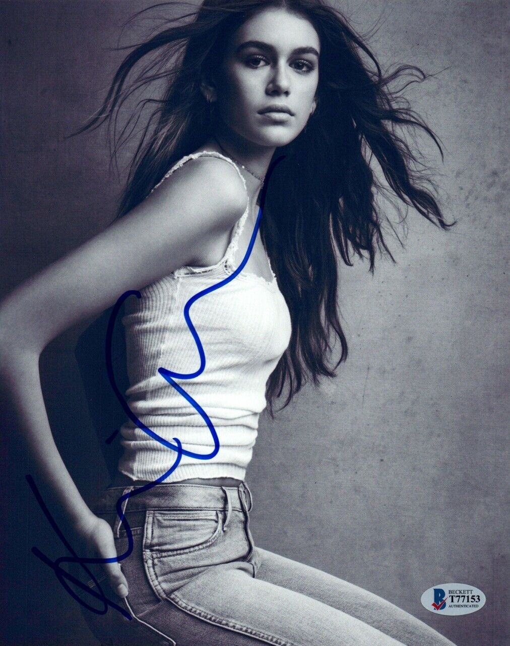 Kaia Gerber Signed Autographed 8x10 Photo Poster painting Model Beckett BAS COA