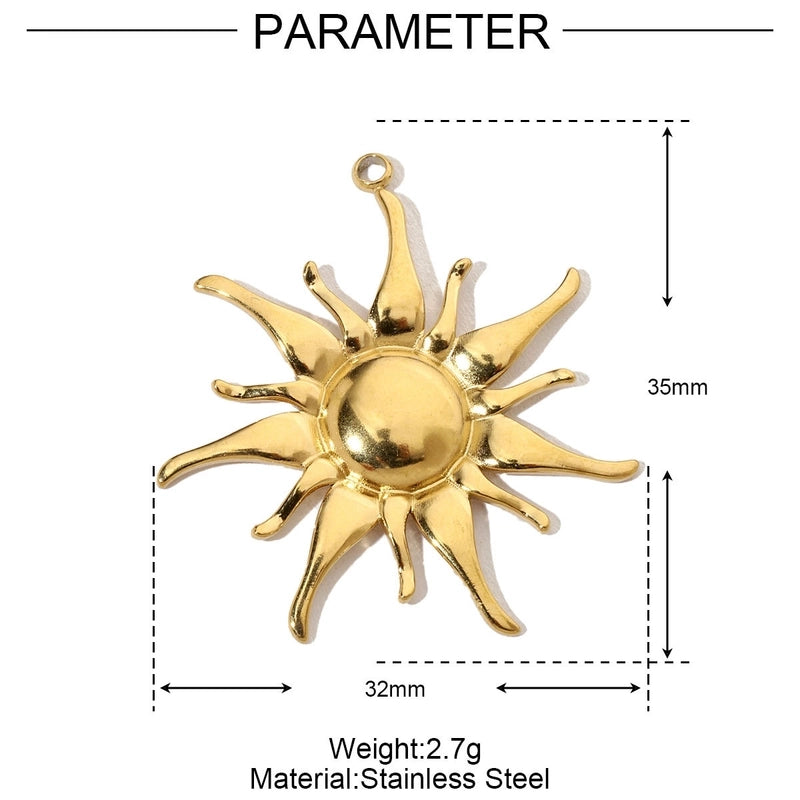 3 PCS/Package 31 * 34mm 35*37mm Titanium Steel Sun Heart Shape Pendant Jewelry Accessories