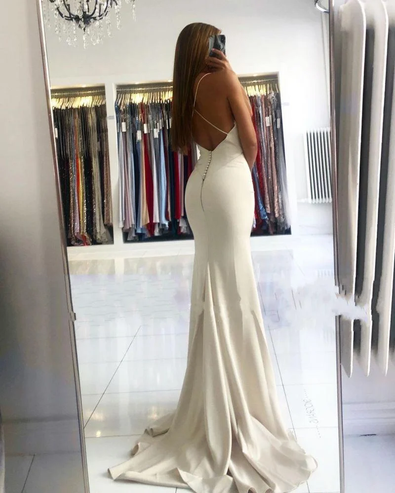New Arrival Sleeveless Spaghetti Straps Mermaid Sequins Prom Dress with Applique, OL012 main image 1