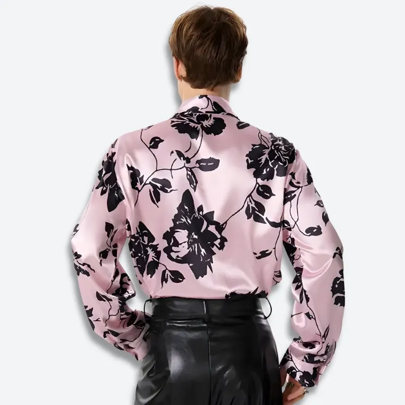 Brownm Neck Tie Satin Top