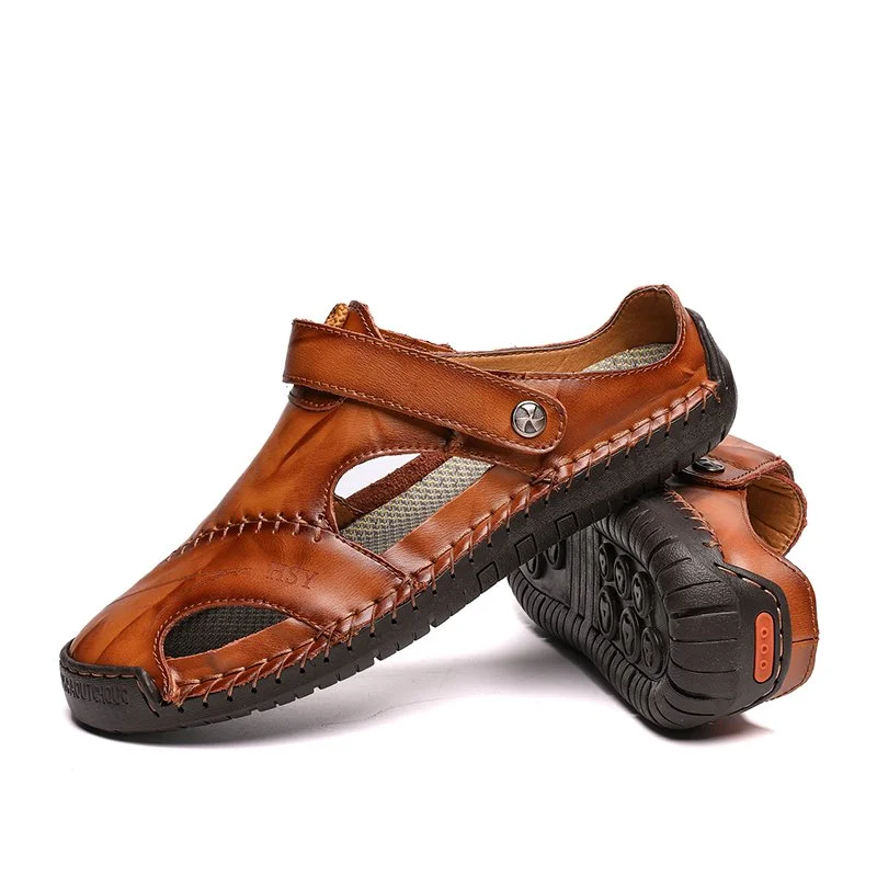 Mqq Orthopedic Shoes Men's  Orthpetic Durable Genuine Leather Sandals
