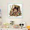 Hamster In Tree Hole-14CT Stamped Cross Stitch 50*50cm/19.69*19.69in tapestrymarket