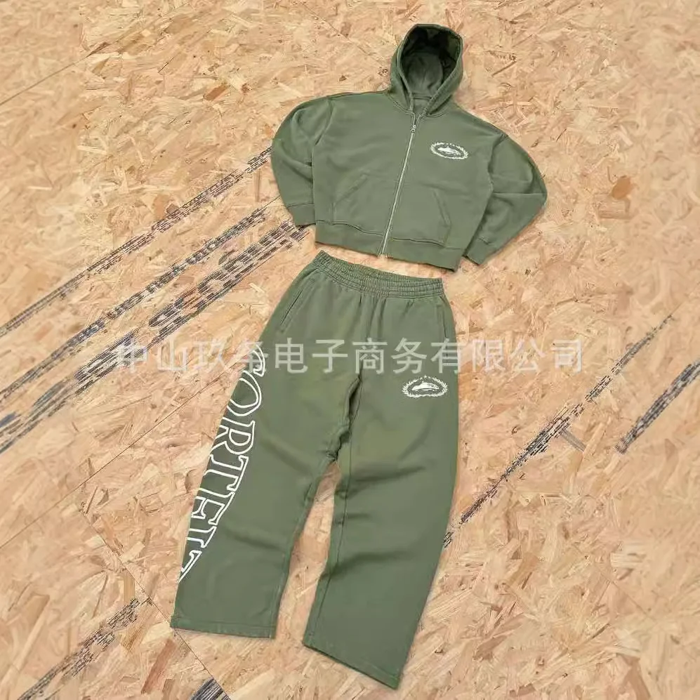 Athvotar Athvotar Alcatraz's New Street Fashion Hoodie Zippered Jacket Loose Set