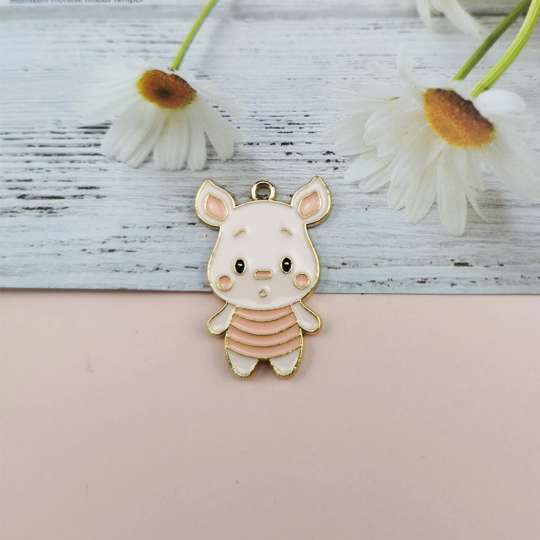 Cartoon Animal Donkey Pendant Charms, Gold Enamel Pig Charm, Animal Tiger charm,Metal Bear Charms/ Pendant/Earrings /Jewelry Making/DIY