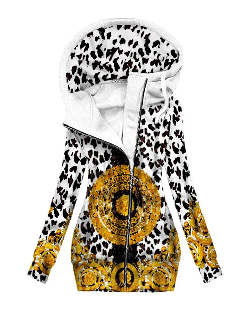 Women's Daily Vintage Print Hoodie-081629