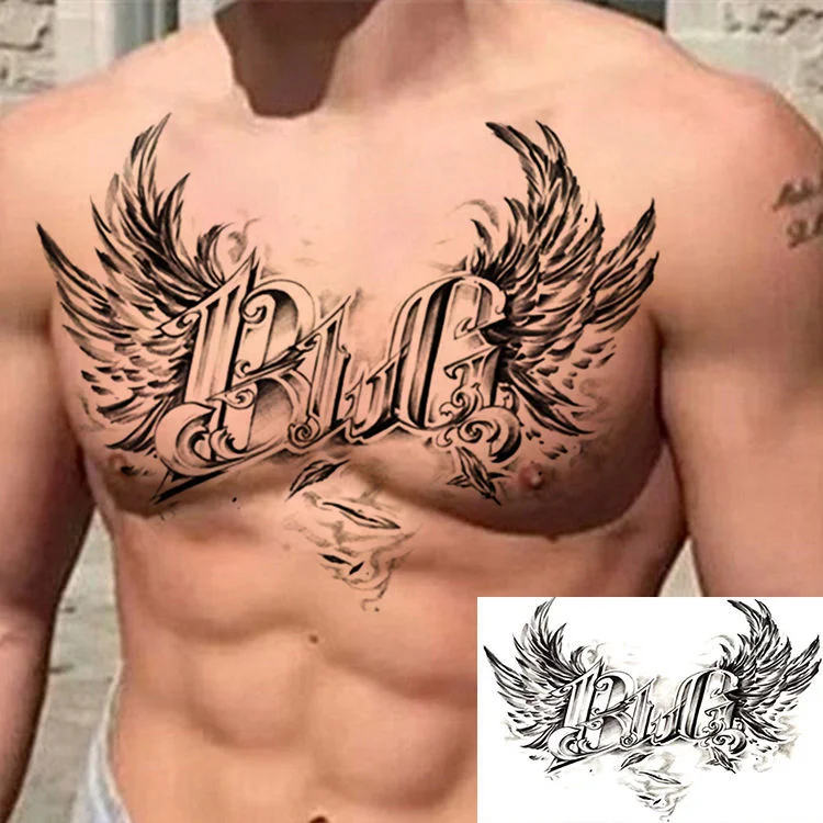 Devil Wings Skull Cross Tattoo Sticker Men and Women Back Chest Waterproof Flower Lion Body Art Fake Tattoo Cool Tattoo Sticker