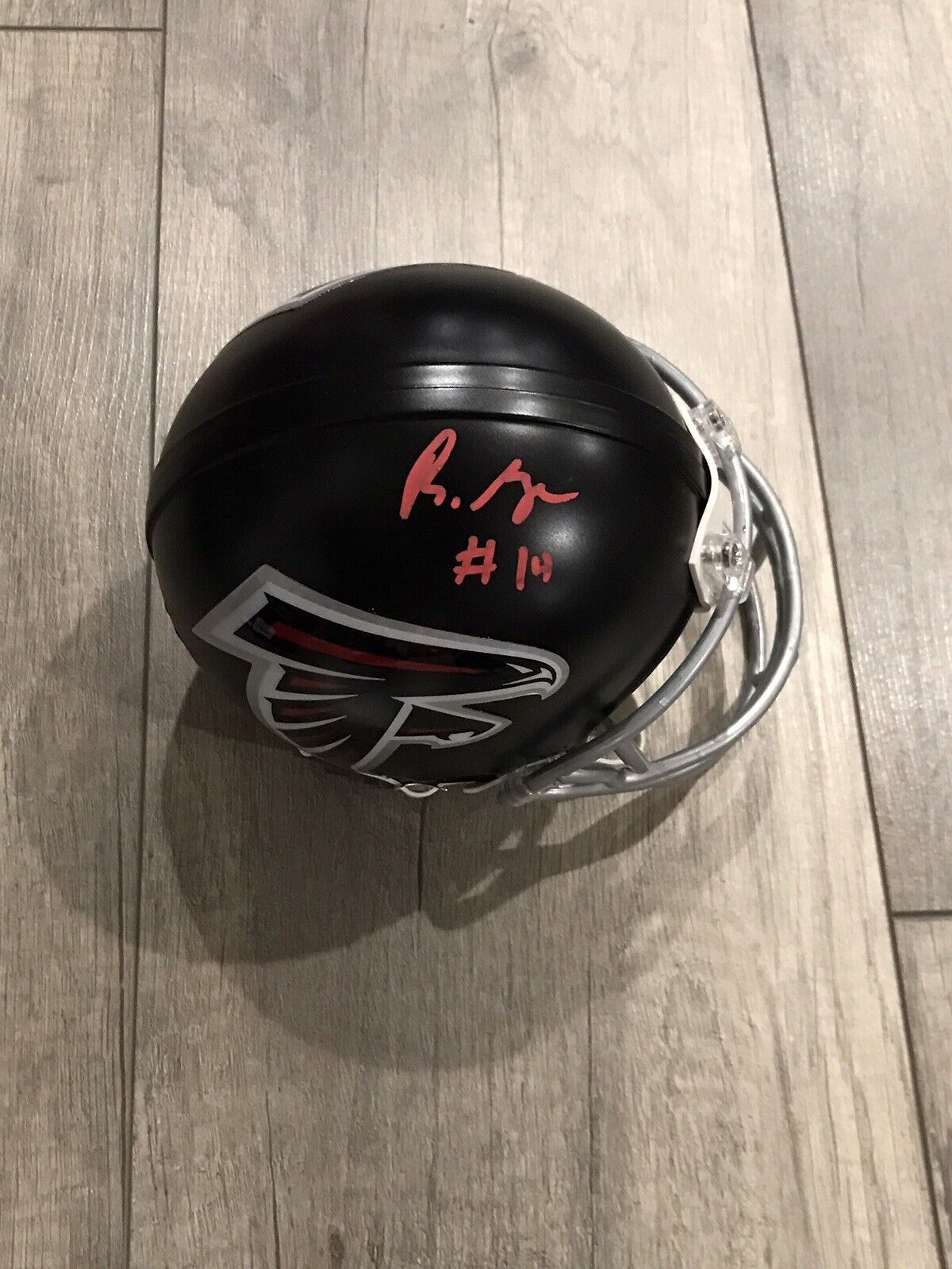 russell gage signed autographed Mini Helmet beckett bas coa witness falcons