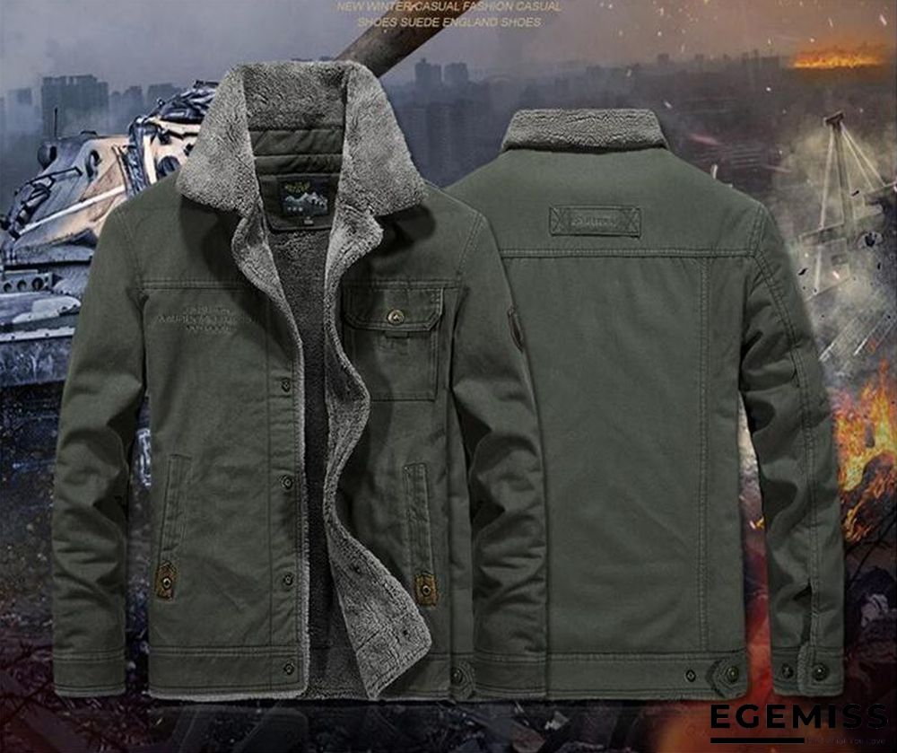 Men Brand Bomber Jacket  Autumn Winter Thick Warm Military Jacket Men Fur Collar Plus Size 6XL Fleece Coat Jaqueta Masculina | EGEMISS