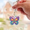 6Pcs DIY Rainbow Butterfly Double Sided Special Shape Diamond Painting Keychain