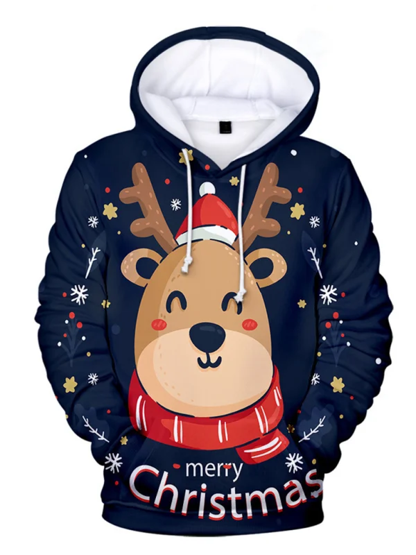 Santa Claus 3D Digital Printing Men's and Women's Hooded Sweater Hoodie Flusfy
